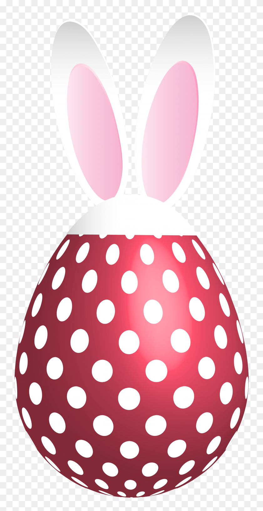 3969x8000 Easter Dotted Bunny Egg Red Transparent Png Clip Gallery - Easter Bunny PNG