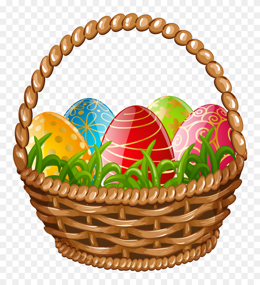 6351x7000 Easter Egg Basket Png Clip Art - Thanksgiving Basket Clipart