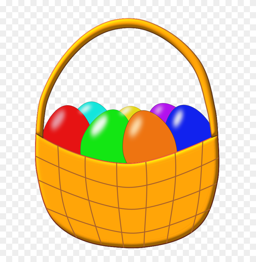 640x800 Easter Egg Clip Art Free - Basket Of Eggs Clipart