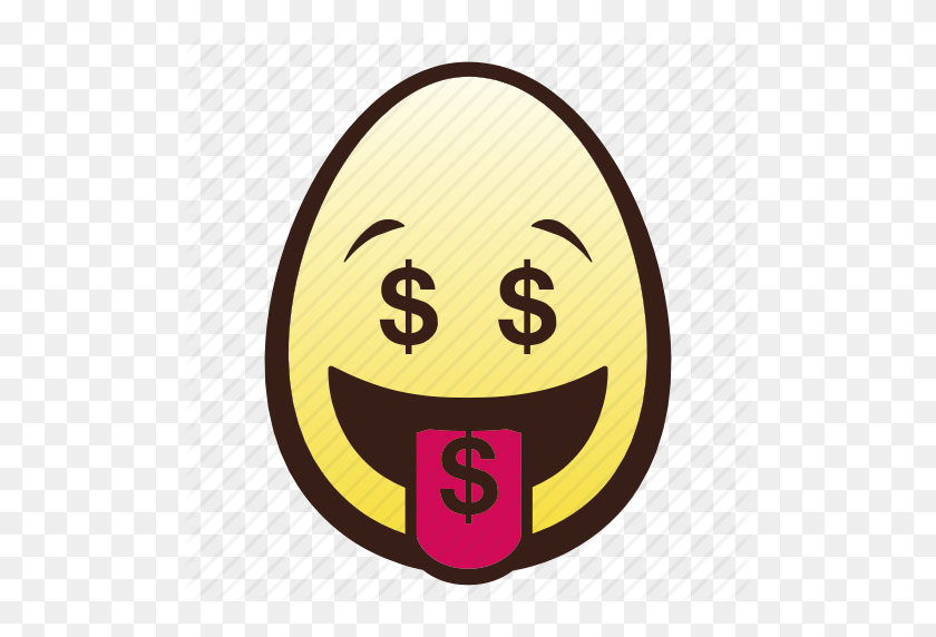 512x512 Easter, Egg, Emoji, Face, Head, Money, Mouth Icon - Money Face Emoji PNG