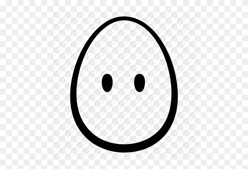 512x512 Easter, Egg, Emoji, Face, Head, Mouth, Without Icon - Easter Egg Black And White Clipart