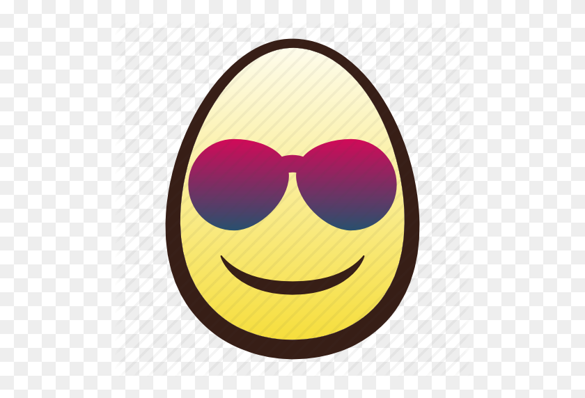 512x512 Easter, Egg, Emoji, Face, Head, Smiling, Sunglasses Icon - Sunglasses Emoji Clipart