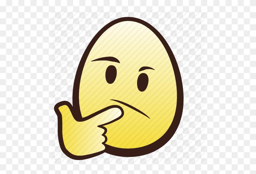 512x512 Easter, Egg, Emoji, Face, Head, Thinking Icon - Thinking Emoji PNG