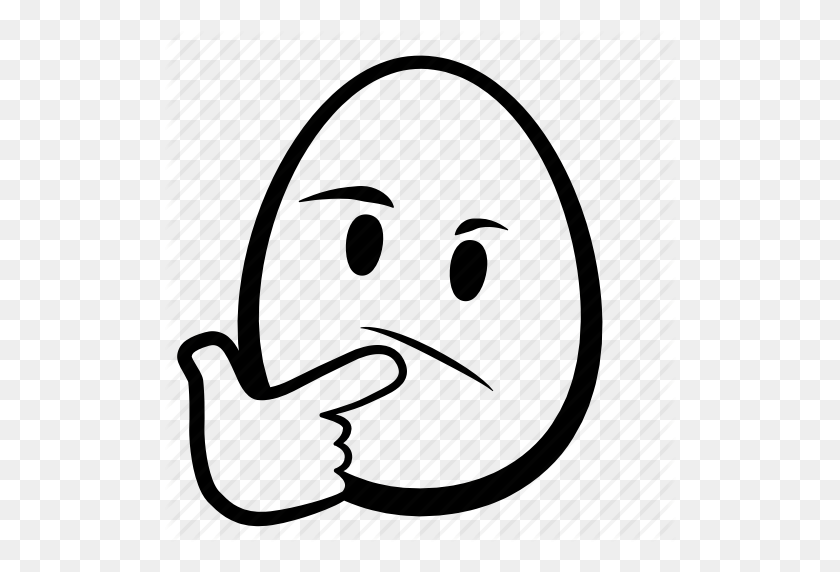 512x512 Easter, Egg, Emoji, Face, Head, Thinking Icon - Thinking Face Emoji PNG