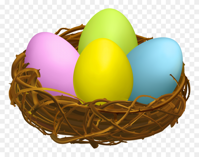 6000x4620 Easter Egg Nest Transparent Png Clip - Nest PNG