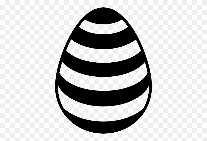512x512 Easter Egg With Black And White Straight Stripes - Easter Egg Black And White Clipart