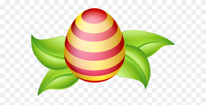 600x370 Easter Egg With Spring Leaves Png Clip Art Image Prazdnik - Donkey Pinata Clipart