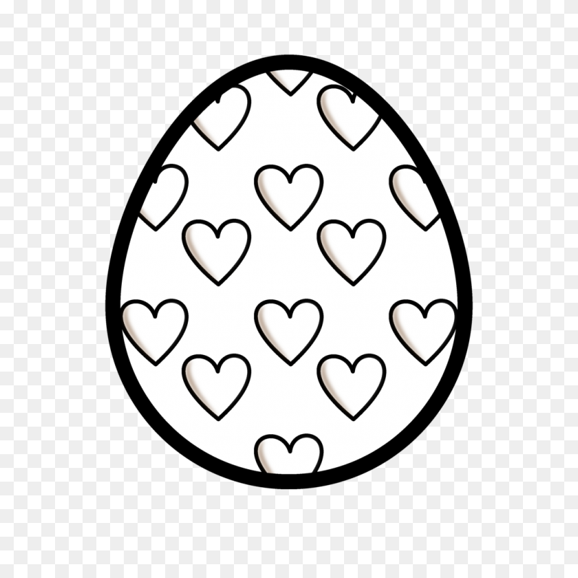 1024x1024 Easter Eggs Clip Art Black And White - Football Field Clipart Black And White