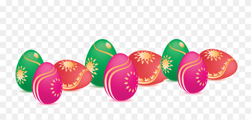 1600x701 Easter Eggs Clipart Pile - Easter PNG