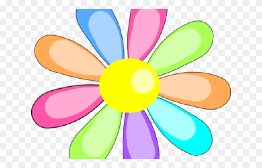 640x480 Easter Flower Clipart Rainbow Flower - Rainbow Flower Clipart