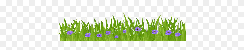 448x112 Easter Grass Flowers Transparent Background Png Png Arts - Easter Background PNG