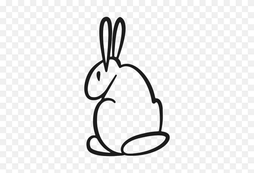 512x512 Пасха, Кролик, Еда, Морковь, Животное, Кролик, Значок Питомца - Морковь Черно-Белый Клипарт
