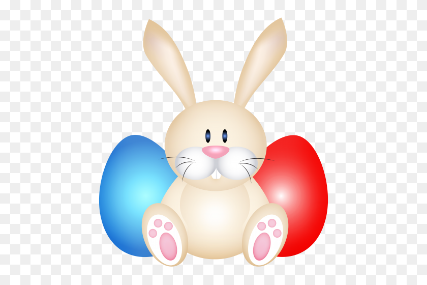 458x500 Easter Rabit Whit Eggs Png Clip Art - Easter PNG