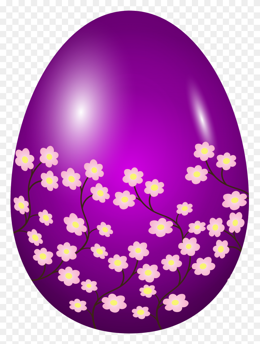 5946x8000 Easter Spring Egg Purple Clip Art - Spring Background Clipart