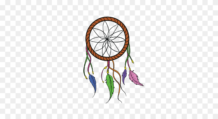 400x400 Easy Drawings How To Draw A Dream Catcher Really Easy Drawing - Dream Catcher Clipart