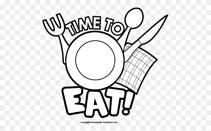 503x462 Eat Clipart Black And White, Free Download Clipart - Eating Lunch Clipart