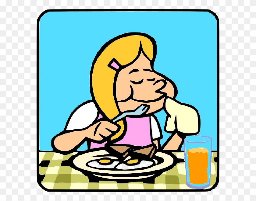 600x601 Eating Breakfast Clipart - Child Eating Clipart