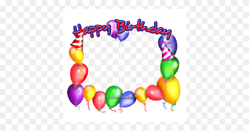 416x382 Ecard - Happy Birthday Balloons PNG