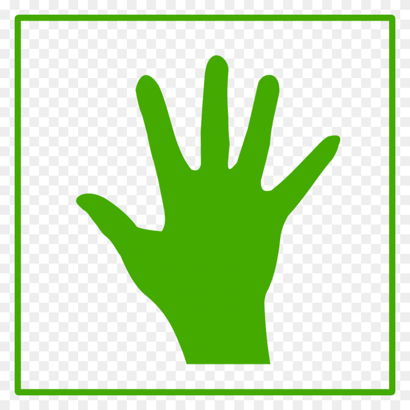 800x800 Eco Green Hand Icon Clipart Download - Niño Levantando La Mano Clipart
