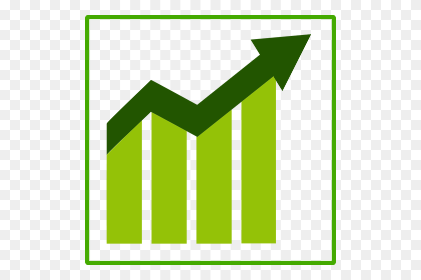 500x500 Eco Growth Vector Icon - Growth Chart Clipart