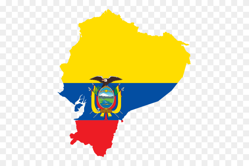 451x500 Ecuador Flag Map - Brazil Flag Clipart