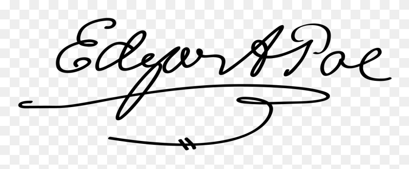 1280x475 Edgar Allan Poe Signature - Edgar Allan Poe Clipart
