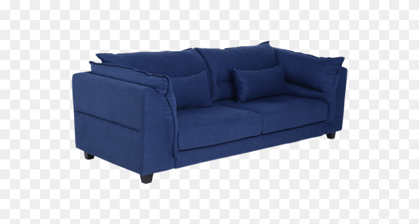 800x400 Edge Three Seater Sofa For Living Room In Blue Script Online - Living Room PNG