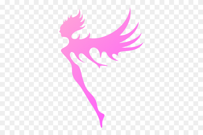 500x500 Edible Image Cake Topper Fairy Silhouette Pink Fantasy Fairies - Fairy Silhouette PNG