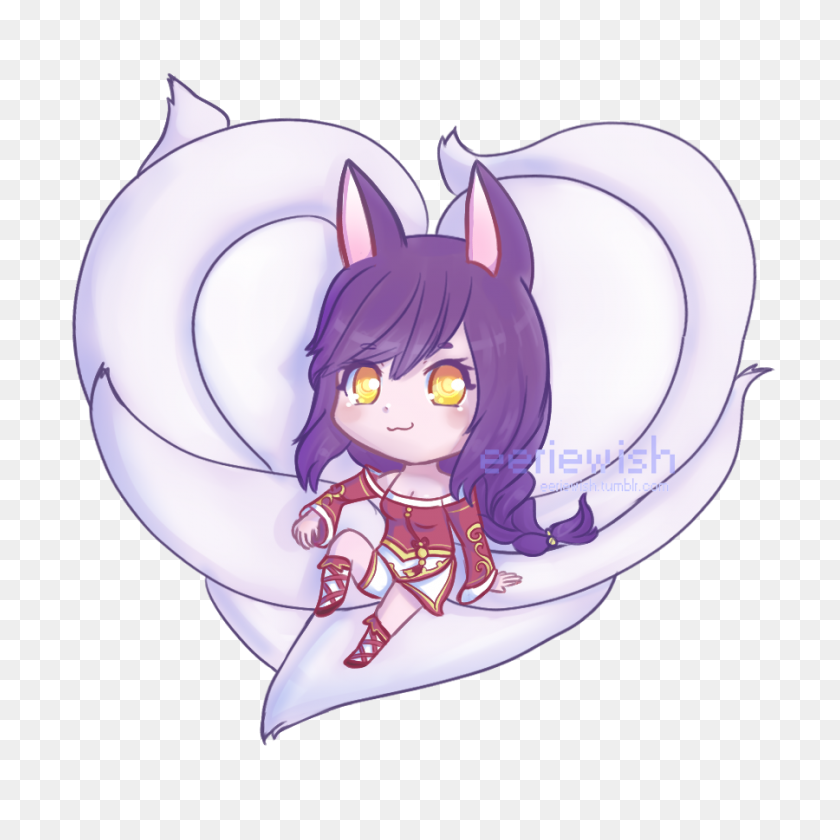 900x900 Eeriewish A Transparent Ahri Because I Realized I Hadn't Drawn - Ahri PNG
