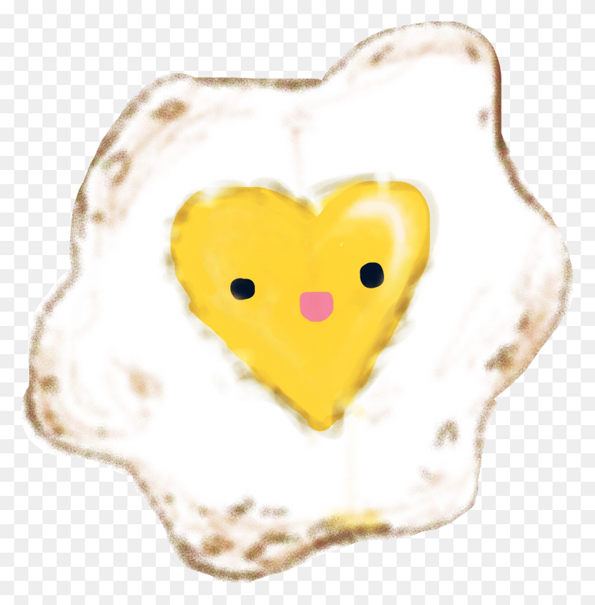 Egg Fried Sunnysideup Cute Happy Heart Freetoedit - Sunny Side Up Egg Clipart