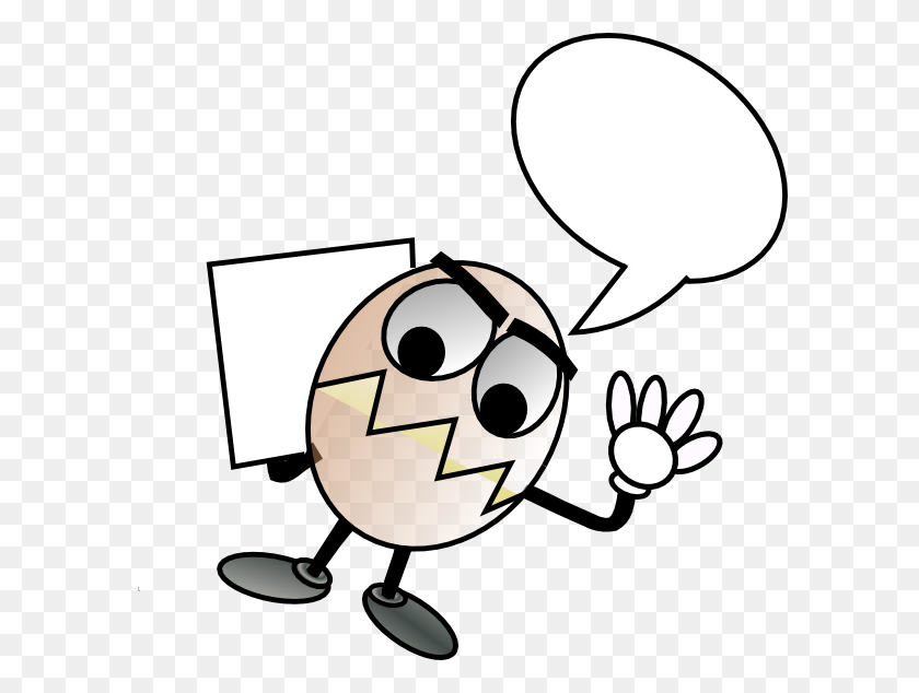 600x574 Egg Guy With Blank Speech Bubble Png, Clip Art For Web - Blank T Shirt Clipart