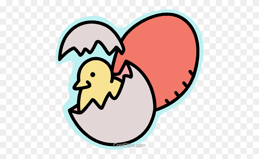480x456 Egg Hatching Royalty Free Vector Clip Art Illustration - Chick Hatching Clipart
