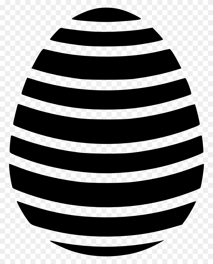 770x980 Egg Paschal Decorated Decoration Waves Stripes Png Icon Free - Black Stripes PNG