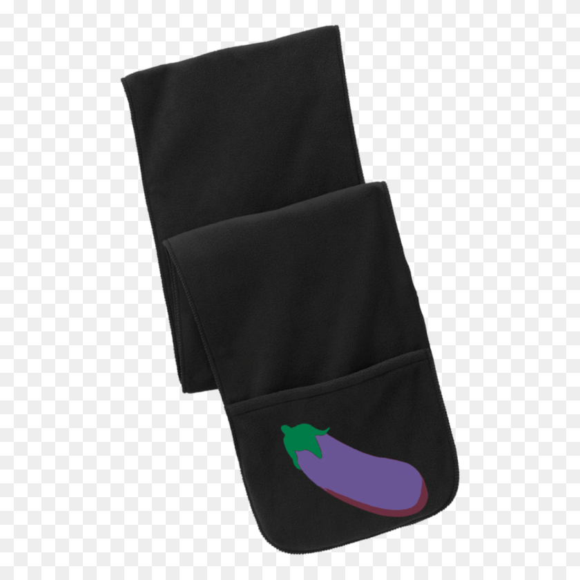 1024x1024 Eggplant Emoji Port Authority Fleece Scarf With Pockets - Eggplant Emoji PNG
