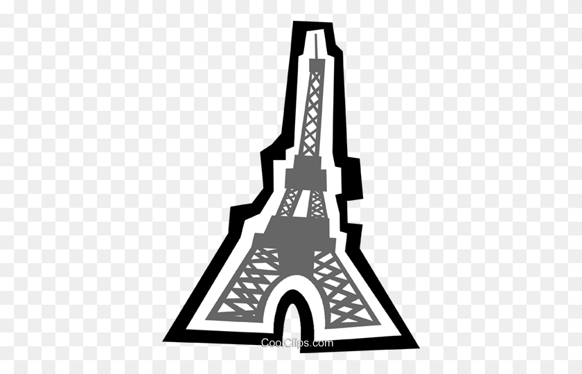 372x480 Torre Eiffel, Paris Francia Royalty Free Vector Clipart - Paris Clipart