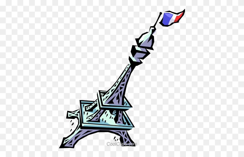 434x480 Eiffel Tower Royalty Free Vector Clip Art Illustration - Eiffel Tower Clip Art
