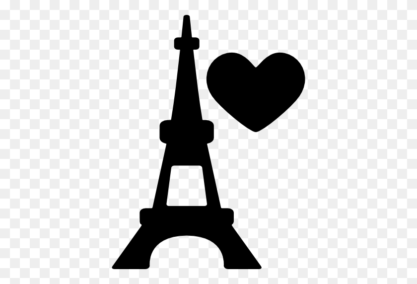 512x512 Eiffel Tower With Heart - Eiffel Tower PNG