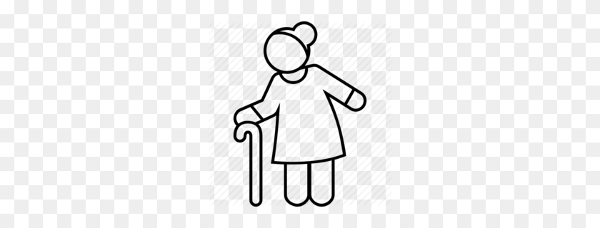 260x260 Elderly Woman Standing Clipart - Pregnant Lady Clipart