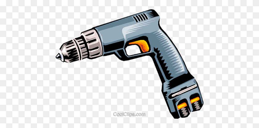 480x355 Electric Drill Royalty Free Vector Clip Art Illustration - Power Drill Clipart