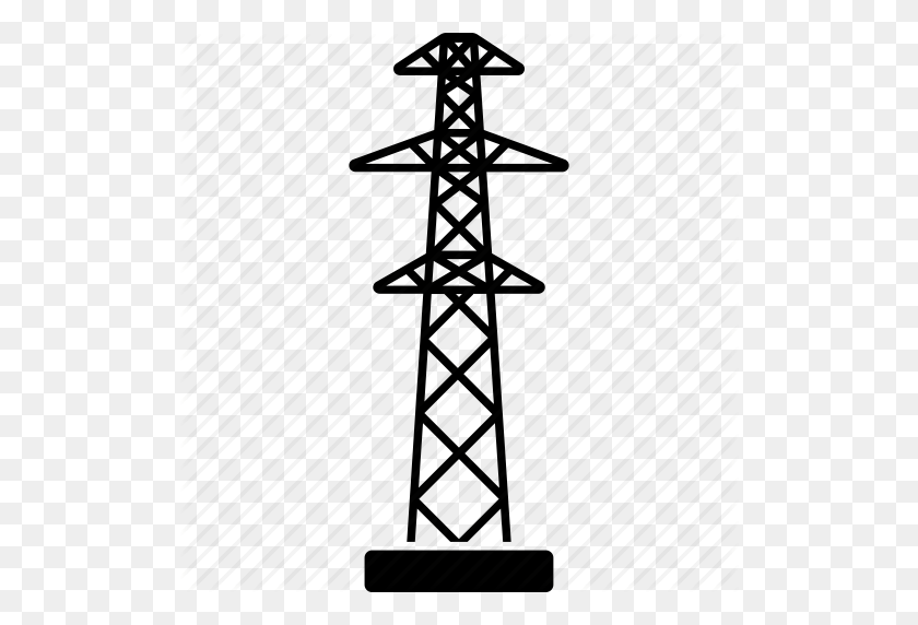 512x512 Electric, Electrical, Electricity, Energy, Lines, Power, Tangent - Power Lines PNG