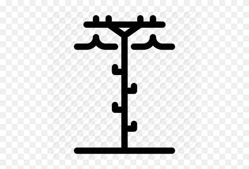512x512 Electric, Electricity, Energy, Lines, Power, Structure, Wire Icon - Power Lines PNG