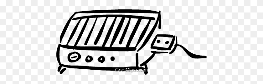 480x209 Electric Grill Royalty Free Vector Clip Art Illustration - Grill Clipart