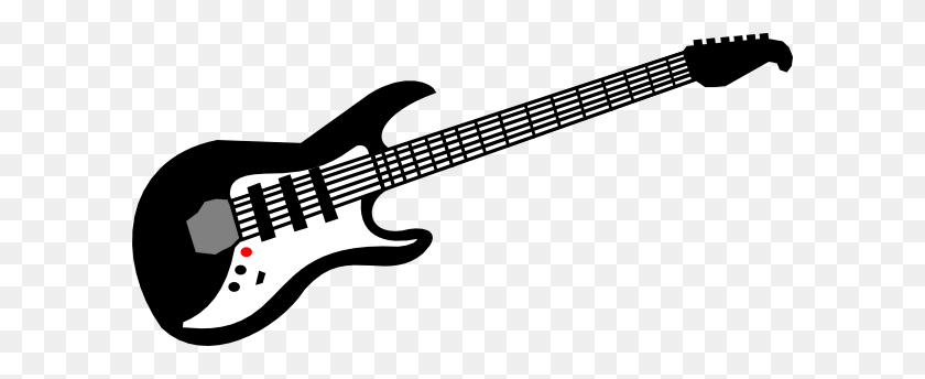 600x284 Electric Guitar Clip Art Free Vector - Van Clipart Black And White