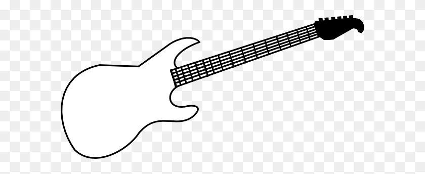 600x284 Electric Guitar In Monochrome Clip Art - Watch Clipart Black And White