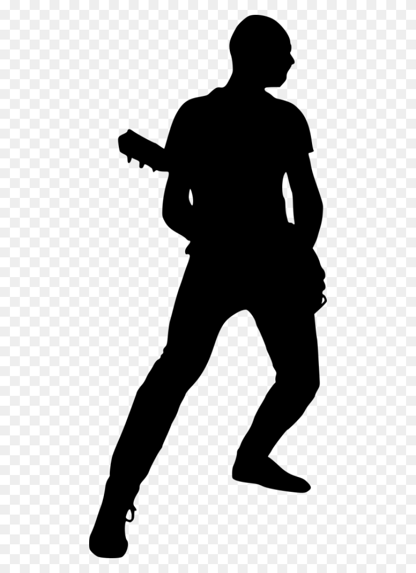 480x1098 Electric Guitar Player Png - Guitar Silhouette PNG