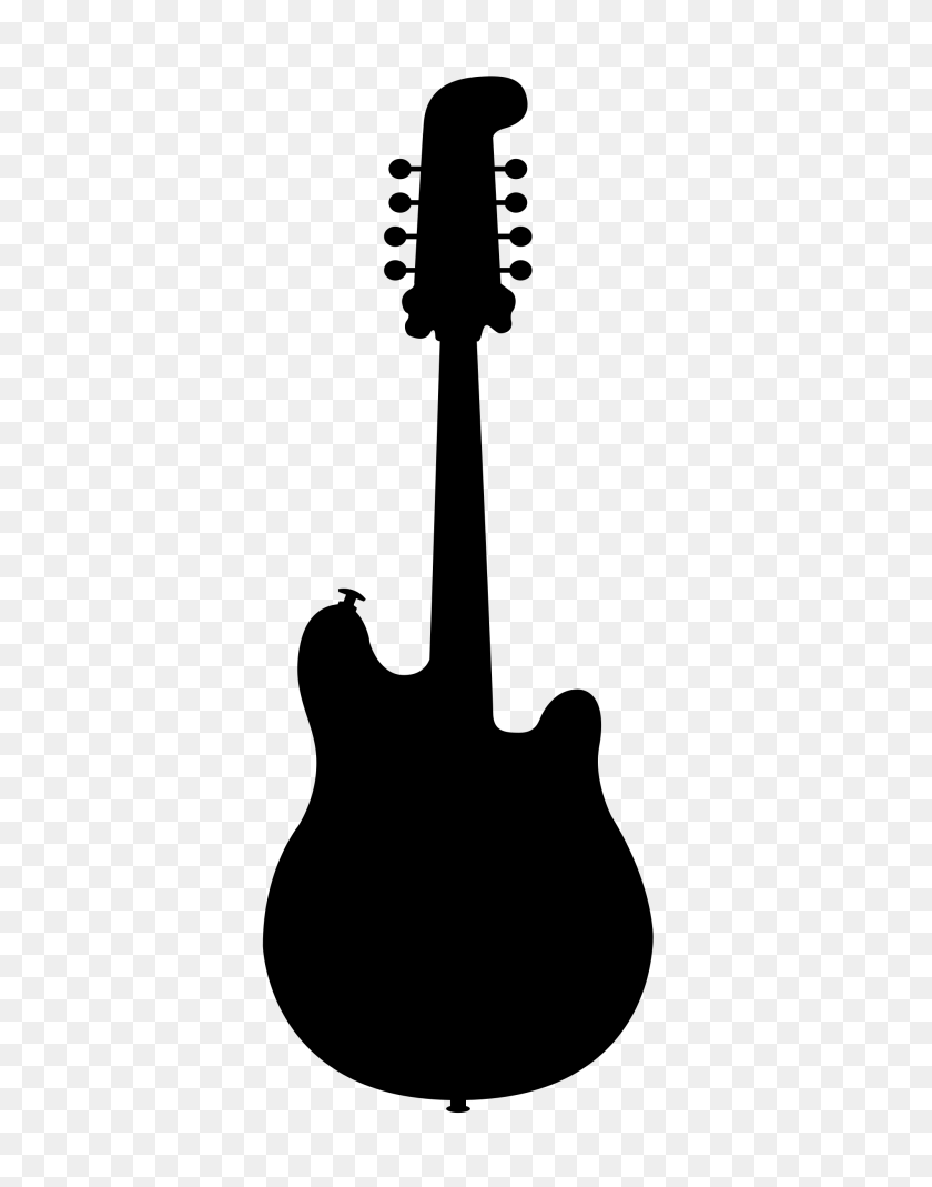 2000x2588 Electric Guitar Silhouette - Guitar Clipart Black And White