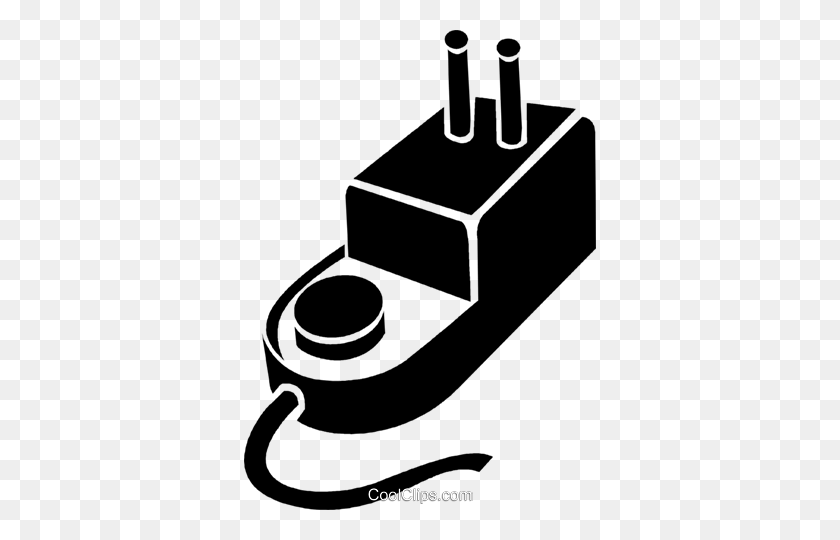352x480 Electric Plug Royalty Free Vector Clip Art Illustration - Power Cord Clipart