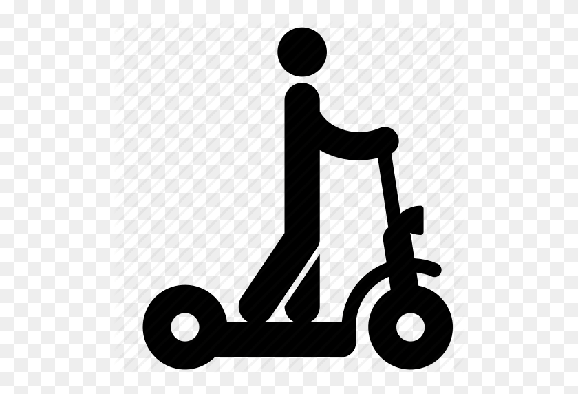 512x512 Electric Scooter, Kick Scooter, Person, Riding, Scooter, Transport - Segway Clipart