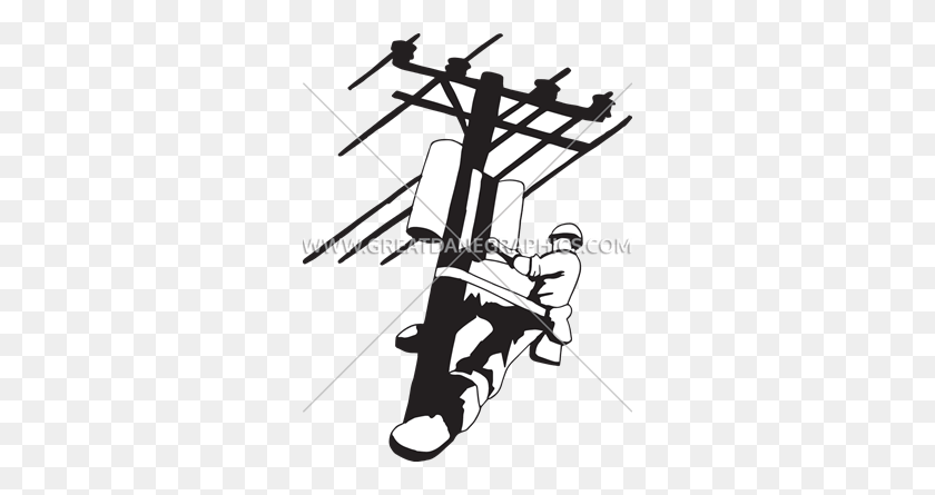 296x385 Electrical Lineman Production Ready Artwork For T Shirt Printing - Lineman Clipart