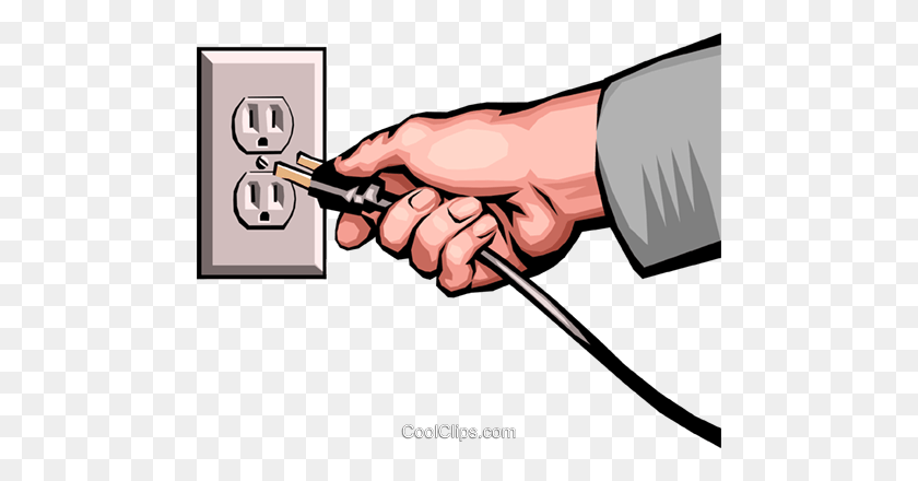 480x380 Electrical Plug Royalty Free Vector Clip Art Illustration - Electrical Outlet Clipart